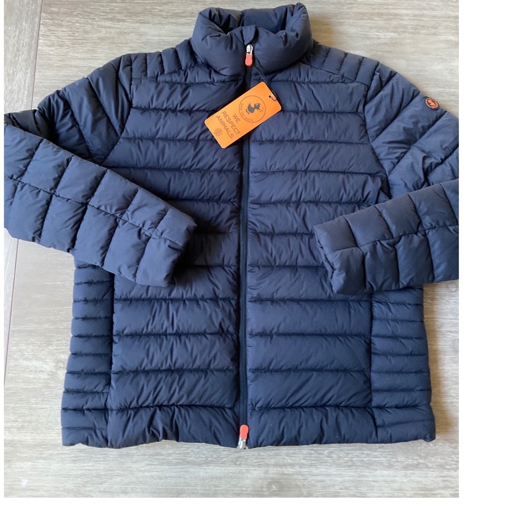 Save The Duck Air Puffer Jacket Blue Black Full Zip Size XL New With Tags